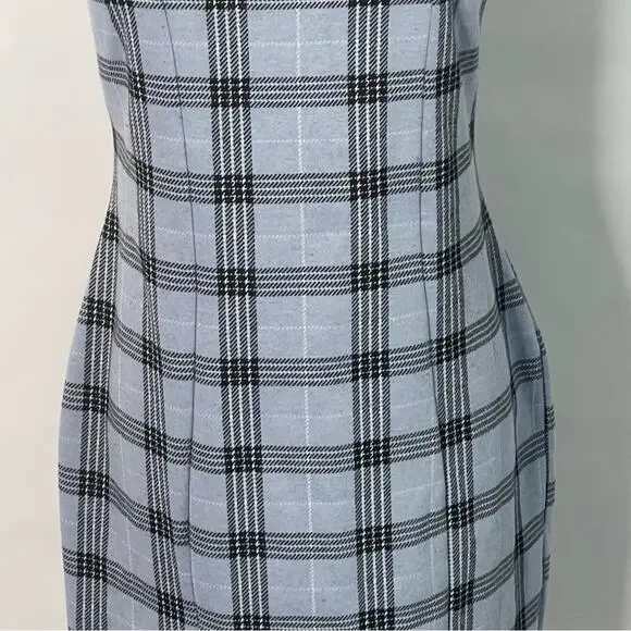 Popular Basic blue plaid 90s Y2K Clueless womens dress Size XL preppy academia - Picture 5 of 11